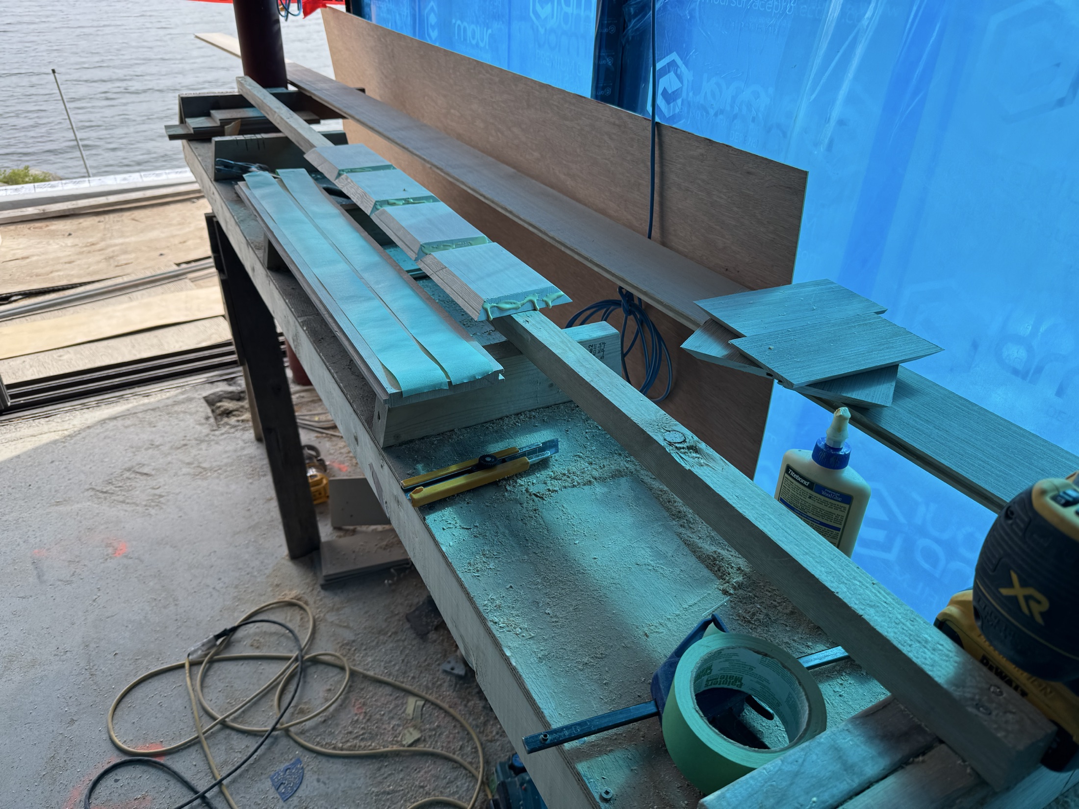 Interior hemlock plank ceiling run at the Cove Beach custom home, Sechelt