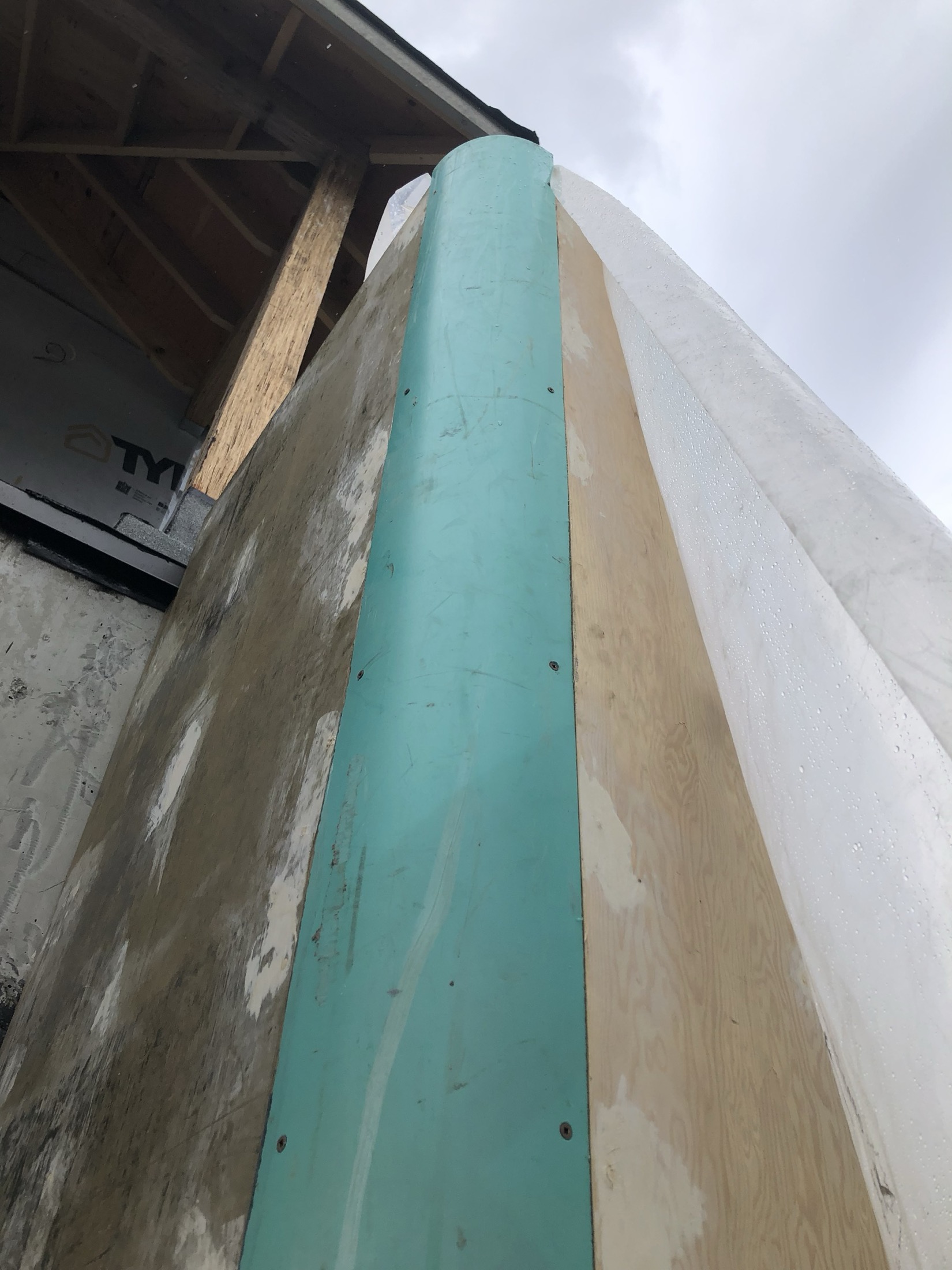 Formwork construction detail for the Pemberton curved concrete staircase
