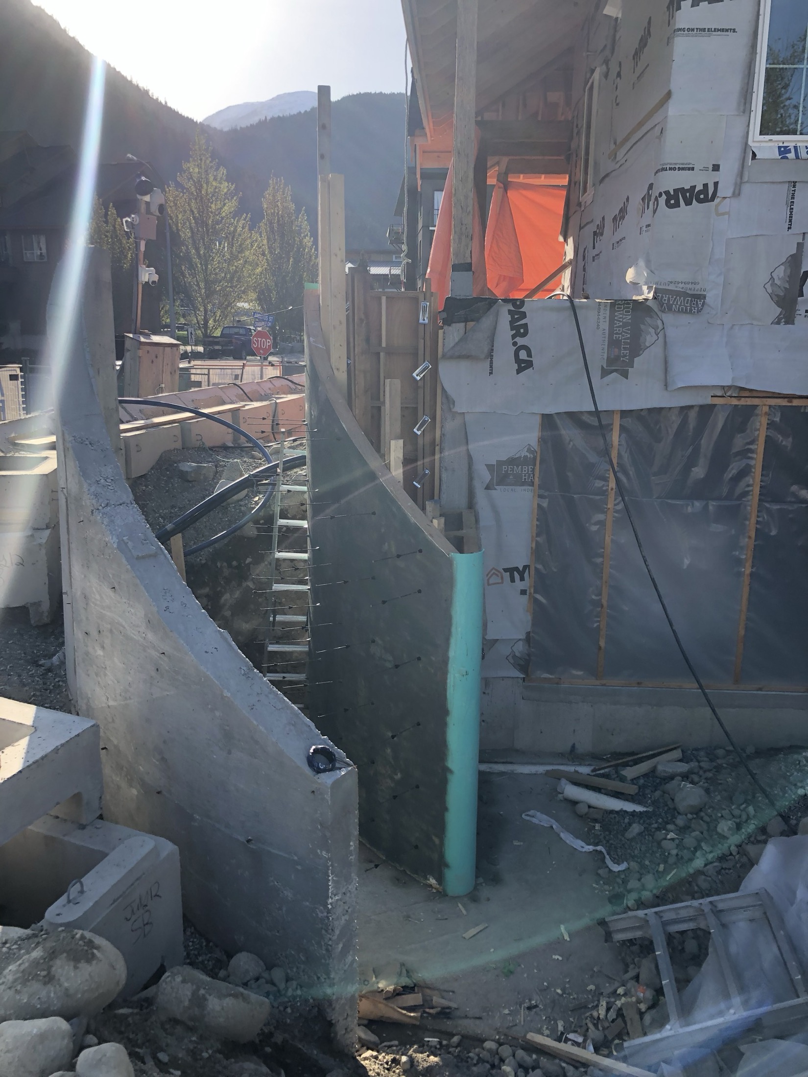 Foam void-form detail used in the curved concrete formwork for the Pemberton staircase